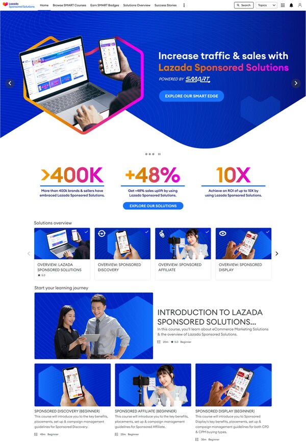 lazadasolutions.com empowers users with the skills and credentials to grow businesses on Lazada