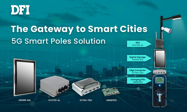 DFI Exhibits 5G Smart Pole at Computex, Integrating AI Computing to Greatly Improve Urban Efficiency
