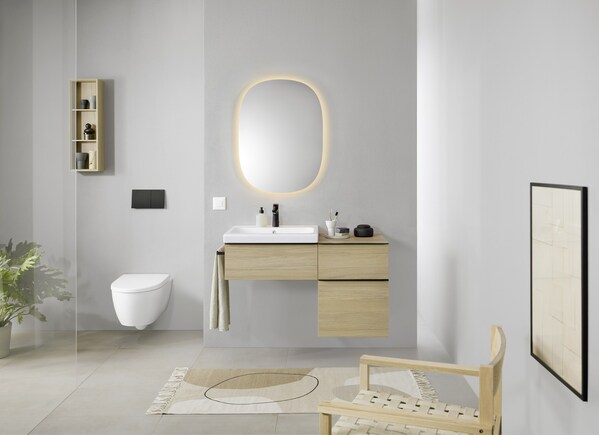 Geberit(게베릿) 신제품 Sigma70 물내림 누름버튼은 현대 욕실 인테리어를 보완하며, 욕실에 세련되고 기능적인 제품을 찾는 주택 소유자 및 디자이너에게 다양한 선택을 제시한다.