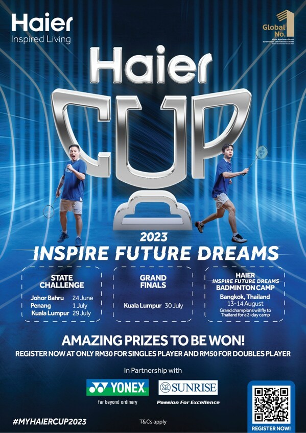 Haier Malaysia Lancar Kejohanan Badminton Piala Haier 2023 Kali Pertama Kini Terbuka untuk Pendaftaran