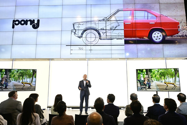 Hyundai Motor Group Executive Chair Euisun Chung at 'PONY, the timeless' exhibition opening