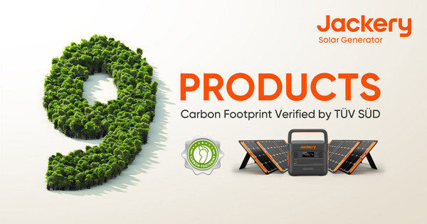 Jackery's Multiple Products Receive Carbon Footprint Verification from TÜV SÜD