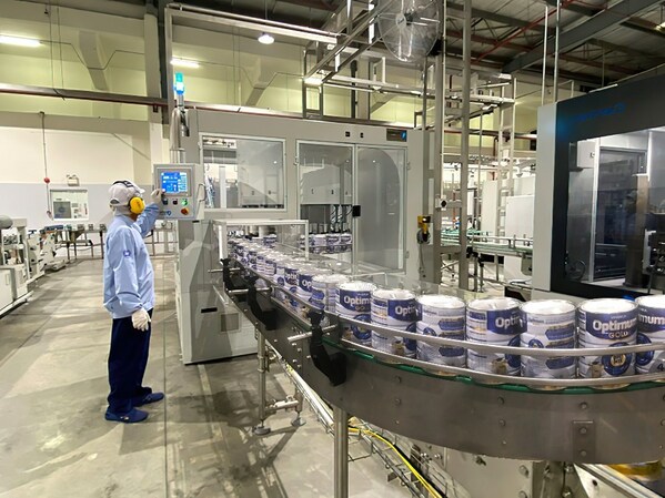 Vinamilk's USD 100 million powdered milk factory in Binh Duong is equipped with modern production lines to ensure product quality