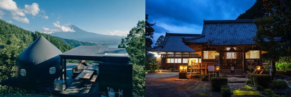 左：河口湖·圆顶屋；右：和歌山·寺庙
