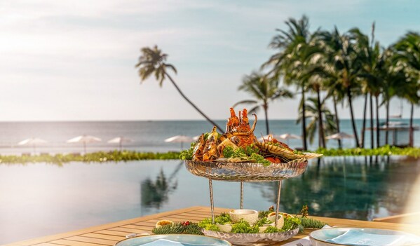 Families will love the Barbecued Seafood Tower