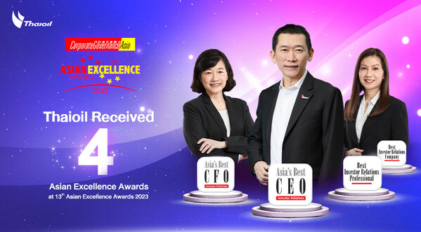 Thaioil nhận 4 giải thưởng xuất sắc châu Á tại Giải Asian Excellence Awards lần thứ 13 năm 2023