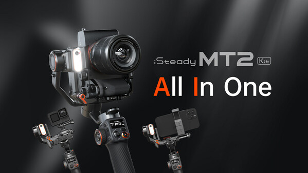 HOHEM iSteady MT2-A 4-In-1 Camera Stabilizer with Magnetic AI Tracking and RGB Fill Light
