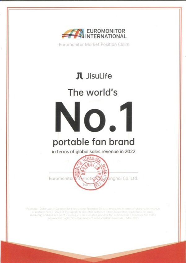 Jisulife-The world's No.1 portable fan brand in terms of global sales revenue in 2022