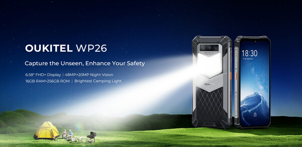 Oukitel has launched Oukitel WP26, the Ultimate Rugged Smartphone With the Brightest 1200 lumens Camping Light for Outdoor Enthusiasts