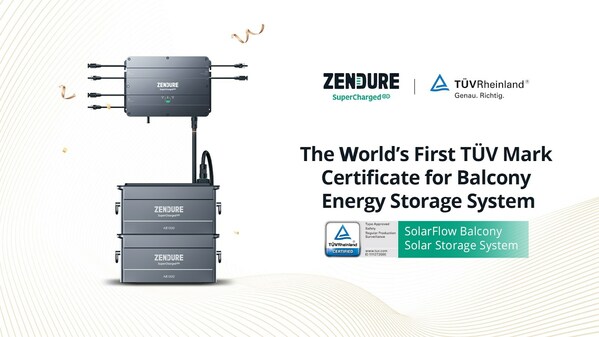 ZendureのSolarFlowがバルコニー型エネルギー貯蔵システムで初のテュフマークを取得