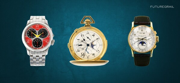 (Left to Right) F.P. Journe (Ferrari dial), Audemars Piguet for "E. Gübelin, Lucerne” Pocket Watch and Patek Philippe 1518J First Series