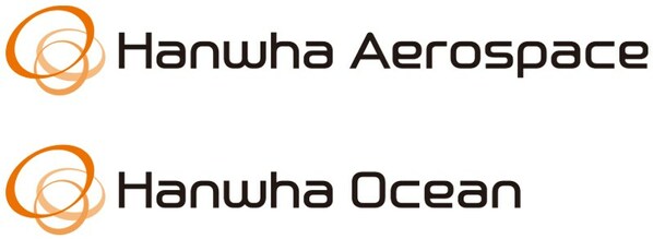 Logo of Hanwha Aerospace and Hanwha Ocean