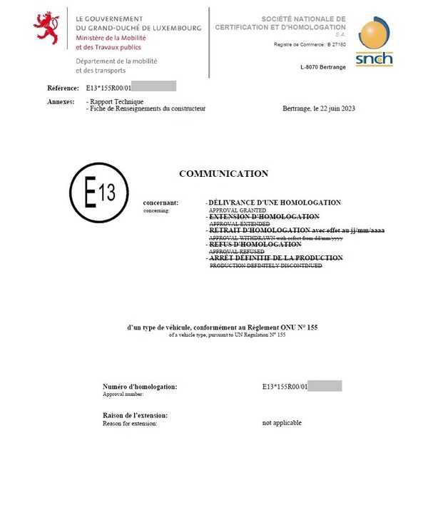 TÜV莱茵助力比亚迪汽车获国内首张SNCH UN-R155 VTA证书
