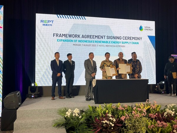 Thành tựu mang tính bước ngoặt | REPT BATTERO và VENA ENERGY ký kết thỏa thuận khung để khám phá mục tiêu mở rộng chuỗi cung ứng năng lượng tái tạo của Indonesia