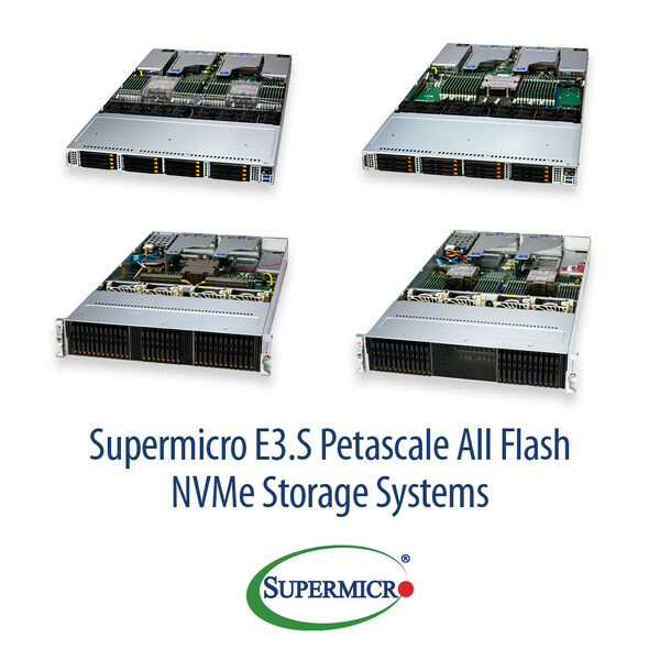 Supermicro宣布大规模生产E3.S全闪存服务器组合，配备全新CXL内存扩展产品