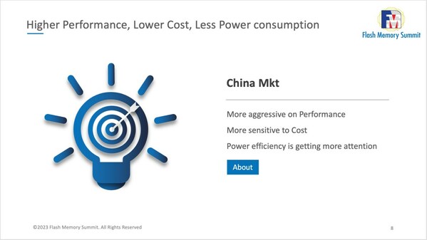 China Mkt：Higher Performance, Lower Cost, Less Power consumption
