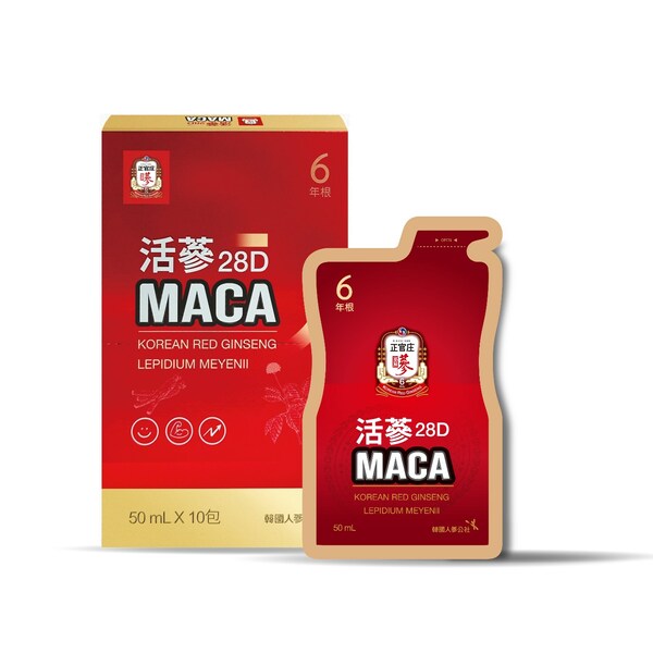 正官庄人氣產品活蔘28D MACA 高麗蔘溫和補元氣，MACA馬卡強化體能耐力