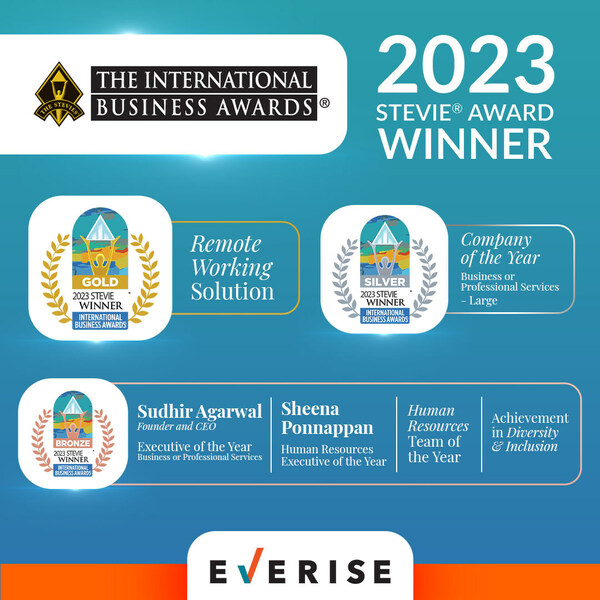 EVERISE'S REMOTE WORKING SOLUTIONS BRING HOME THE GOLD AT THE STEVIE® INTERNATIONAL BUSINESS AWARDS