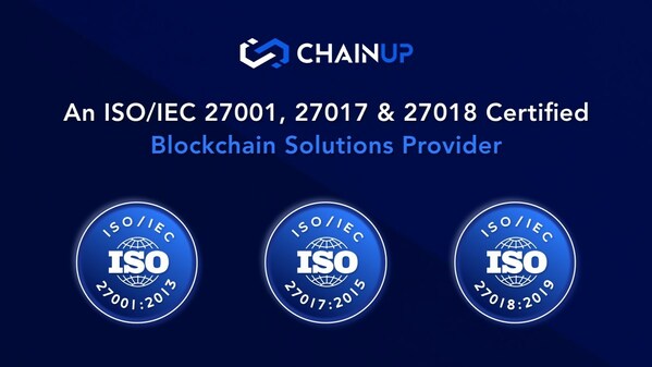 ChainUp獲得ISO 27001、27017、27018認證，安全體係獲國際權威認可