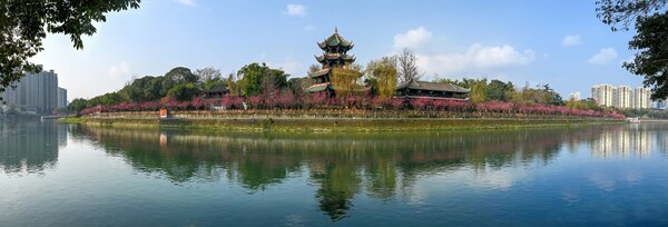 Wangjianglou Park in Wuhou district, Chengdu, Sichuan province is known for its ancient buildings and rare varieties of bamboo.