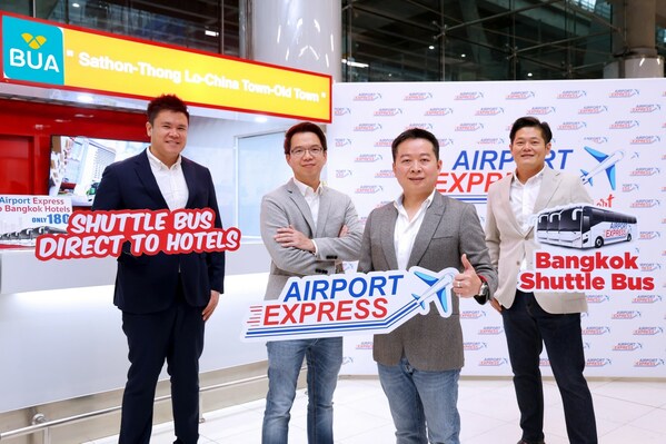 4 Big Alliances joining forces to launch the "Bua Airport Express"  Airport shuttle bus round-trip to Suvarnabhumi.