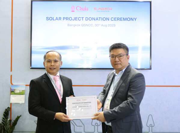 Sungrow đã quyên góp cho đại học Chulalongkorn của Thái Lan nhằm hỗ trợ phát triển nhân tài trong lĩnh vực năng lượng tái tạo tại địa phương