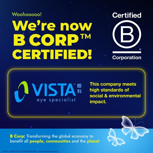 VISTA Eye Specialist is now certified ESG-friendly with BCorp