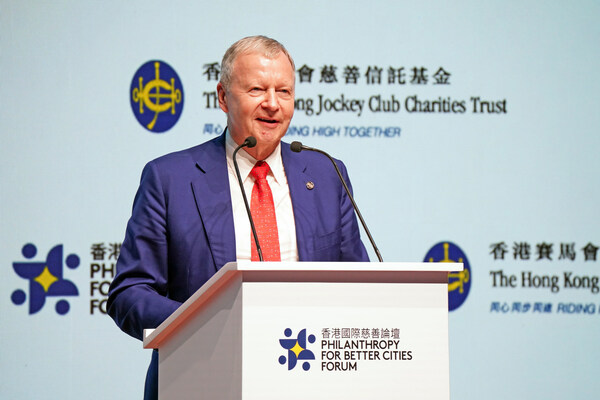The Hong Kong Jockey Club Chief Executive Officer Winfried Engelbrecht-Bresges delivers closing remarks at the Philanthropy for Better Cities Forum.