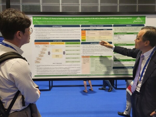 Professor Cho, Byoung Chul, poster presentation of Phase 12 study of its Novel Oral 4th Generation EGFR-TKI ‘JIN-A02’ at the WorldConference on Lung Cancer in Singapore (IASLC 2023 WCLC)