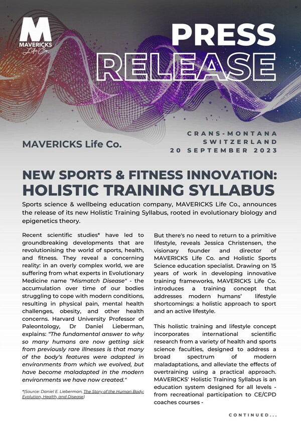 Latest Sports & Fitness Innovation: Holistic Training Syllabus by MAVERICKS Life Co.