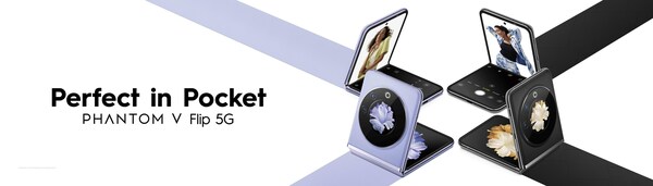 PHANTOM V Flip 5G combines stylish design with powerful flip phone features.