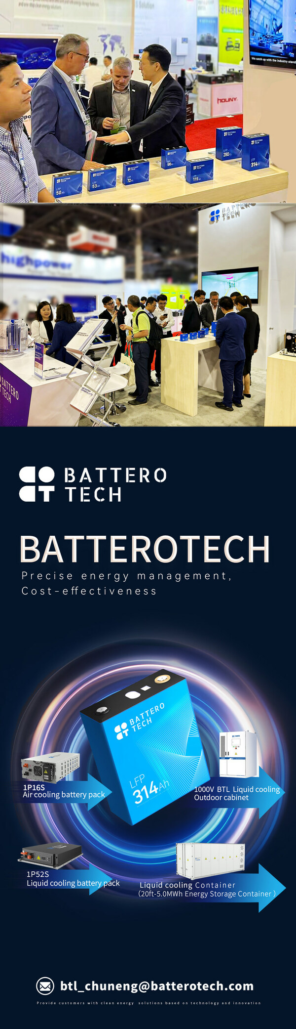 BatteroTech Debuts Advanced 314Ah and 53Ah Battery Technologies at RE+2023, Signaling a New Era for Global Energy Storage
