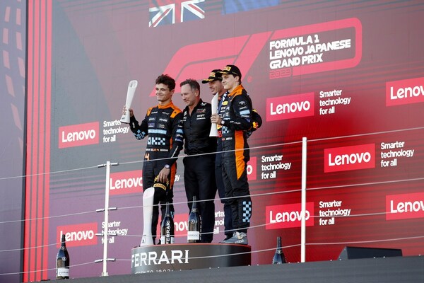 McLaren F1 Team Continues Impressive Podium Streak with Lando Norris and Oscar Piastri's Second- and Third-Place Finishes in OKX Stealth Mode Livery at Japan Grand Prix
