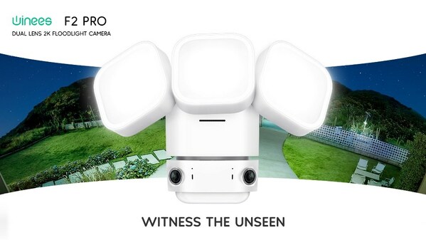 Winees launches F2 Pro dual lens 2K floodlight cam, delivering the real 180°x3 surveillance