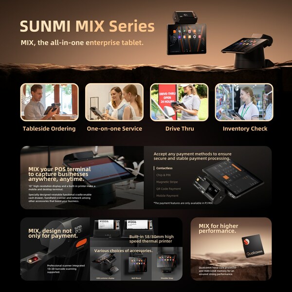 SUNMI V3 MIX & P3 MIX, the all-in-one enterprise tablet.