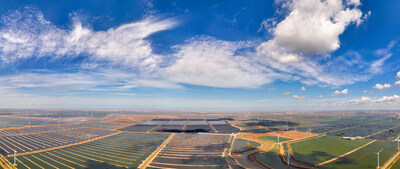 Tangy Solar's 500 MW fishery-photovoltaic complementary project in Hekou District's Blue Economic Development Zone, Dongying.