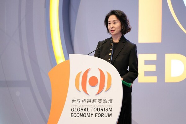 Vice Chairman and Secretary-General of GTEF, Pansy Ho delivers a setting-the-scene keynote speech at the opening ceremony