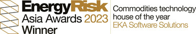 Eka wins the accolade of ‘Commodities Technology House of the Year’ by Energy Risk Asia Awards 2023