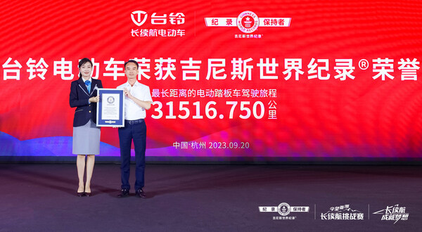 TAILG phá kỷ lục Guinness thế giới khi đạt được "Hành trình dài nhất trên xe scooter điện"