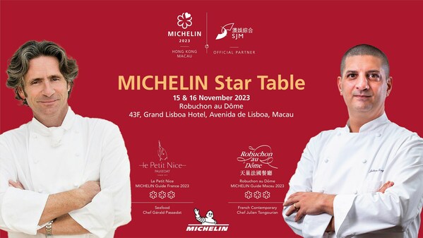 Extravagant culinary event “MICHELIN Star Table” in partnership with MICHELIN Guide Hong Kong Macao will be co-hosted by two three-MICHELIN-starred restaurants including Robuchon au Dôme at Grand Lisboa Hotel on 15 and 16 November.