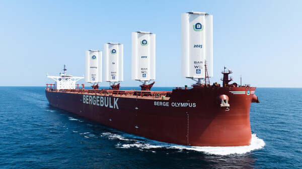 Berge Olympus, the world's most powerful sailing cargo ship