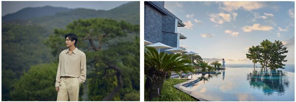 L-R: South Korean actor, Lee Minho in JW Marriott "Stay in the Moment" campaign; JW Marriott resort’s nature-inspired design