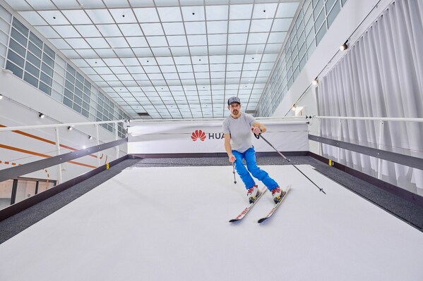 Ski simulator in Huawei's new Health Lab in Finland