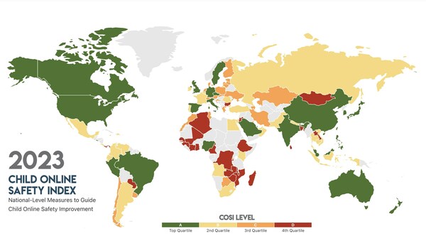 2023 Child Online Safety Levels of 100 Countries