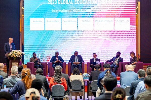 Embassy officials and delegates speak about international education at the 2023 XJTLU Global Education Forum in Suzhou, China, on 2 November.
