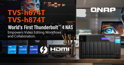 QNAP Thunderbolt™ 4 NAS - 提供卓绝的数据管理性能、可靠度与多功能，首款为创意工作者的推出多媒体协作工作流带来新变革