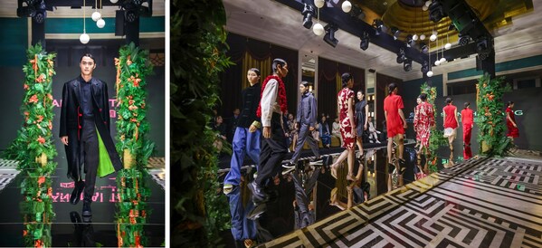 从左至右：国际超模赵磊压轴登场；瑞吉品牌联合上海滩SHANGHAI TANG打造时尚秀场