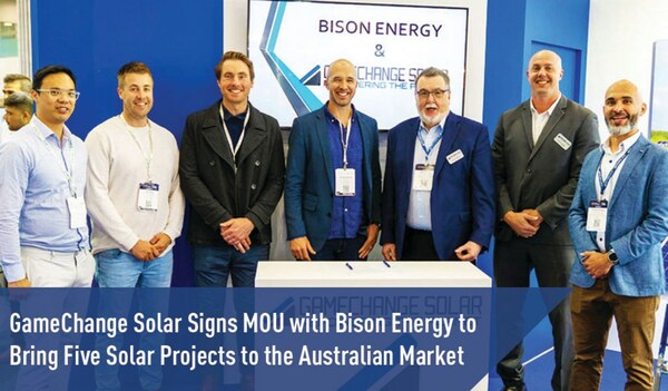 GameChange Solar ký MOU với Bison Energy để đưa năm dự án năng lượng mặt trời tới thị trường Úc