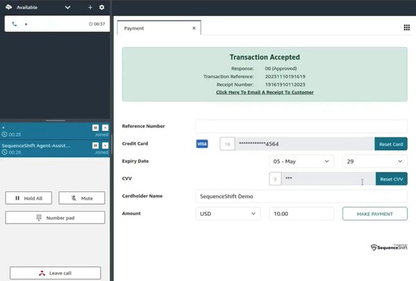 SequenceShift Unveils Enhanced PCI-Compliant Payment Integration with Amazon Connect Unified Agent Workspace