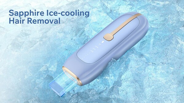LUBEX newly release laser hair removal with sapphire ice cooling system for women permanent, nearly painless for whole body at home use.